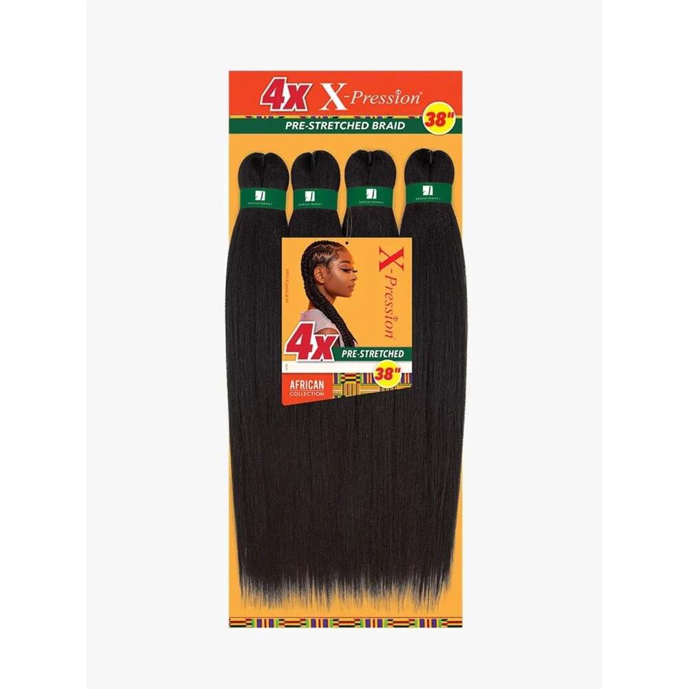 4X X-Pression Pre Stretched Braid 38" Sensationnel African Collection,